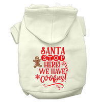 Christmas Pet Hoodie Screen Printed, "Santa Stop Here, We Have Cookies"