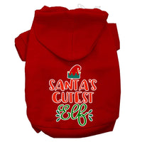 Christmas Pet Hoodie Screen Printed, "Santa's Cutest Elf"