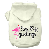 Christmas Pet Hoodie Screen Printed, "Seas & Greetings"