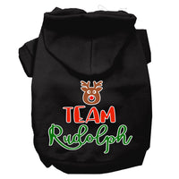 Christmas Pet Hoodie Screen Printed, "Team Rudolph"