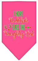 Christmas Pet Bandana "Hope Rudolph Eats The Naughty List"