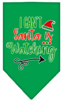 Christmas Pet and Dog Bandana Screen Printed, "I Can't, Santa Is Watching"