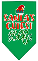 Christmas Pet and Dog Bandana Screen Printed, "Santa's Cutest Elf"