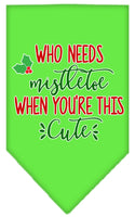 Christmas Pet and Dog Bandana Screen Printed, "Who Needs Mistletoe"