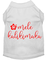 Christmas Pet Dog & Cat Shirt Screen Printed, "Mele Kalikimaka"