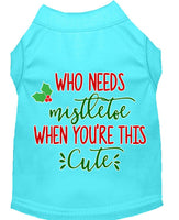 Christmas Pet Dog & Cat Shirt Screen Printed, "Who Needs Mistletoe"