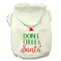 Christmas Pet Hoodie, "Don't Tell Santa"