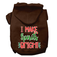 Christmas Pet Hoodie Screen Printed, "I Make Spirits Bright"