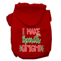 Christmas Pet Hoodie Screen Printed, "I Make Spirits Bright"