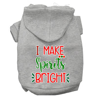 Christmas Pet Hoodie Screen Printed, "I Make Spirits Bright"