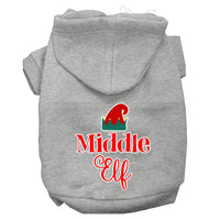 Christmas Pet Hoodie Screen Printed, "Middle Elf"