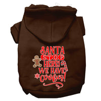 Christmas Pet Hoodie Screen Printed, "Santa Stop Here, We Have Cookies"