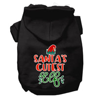 Christmas Pet Hoodie Screen Printed, "Santa's Cutest Elf"
