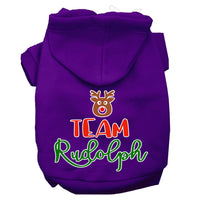 Christmas Pet Hoodie Screen Printed, "Team Rudolph"