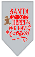 Christmas Pet and Dog Bandana Screen Printed, "Santa, Stop Here! We Have Cookies!"