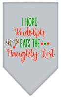 Christmas Pet Bandana "Hope Rudolph Eats The Naughty List"
