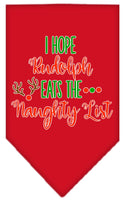Christmas Pet Bandana "Hope Rudolph Eats The Naughty List"
