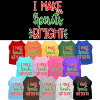 Christmas Pet Dog & Cat Shirt Screen Printed, "I Make Spirits Bright"