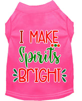 Christmas Pet Dog & Cat Shirt Screen Printed, "I Make Spirits Bright"