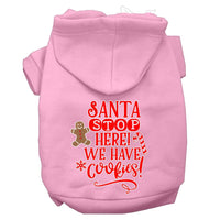Christmas Pet Hoodie Screen Printed, "Santa Stop Here, We Have Cookies"