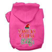 Christmas Pet Hoodie Screen Printed, "Santa's Cutest Elf"