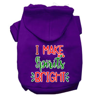 Christmas Pet Hoodie Screen Printed, "I Make Spirits Bright"