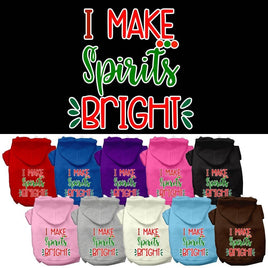 Christmas Pet Hoodie Screen Printed, "I Make Spirits Bright"