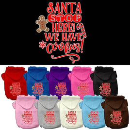 Christmas Pet Hoodie Screen Printed, "Santa Stop Here, We Have Cookies"