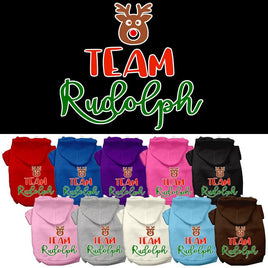 Christmas Pet Hoodie Screen Printed, "Team Rudolph"