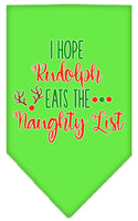 Christmas Pet Bandana "Hope Rudolph Eats The Naughty List"