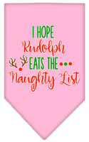 Christmas Pet Bandana "Hope Rudolph Eats The Naughty List"