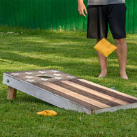 Brown Distressed American Flag - Cornhole Board Wrap - Set of 2