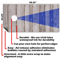 Blue Arrow - Cornhole Board Wrap - Set of 2
