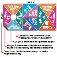 Drinking Game 1 - Cornhole Board Wrap - Set of 2