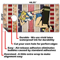 Sexy Sailor Americana - Cornhole Board Wrap - Set of 2