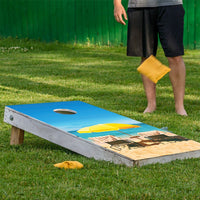 Chair Summer Beach House Sand - Cornhole Board Wrap - Set of 2