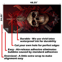 Ghost Pirates Skull - Cornhole Board Wrap - Set of 2