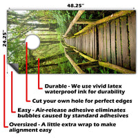Misty Rainforest - Cornhole Board Wrap - Set of 2