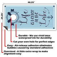 Better At The Lake - Cornhole Board Wrap - Set of 2