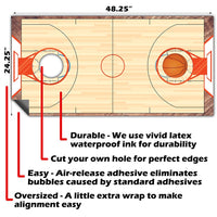 Basketball Court - Cornhole Board Wrap - Set of 2