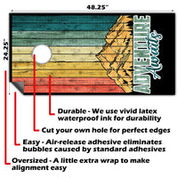 Adventure Awaits - Cornhole Board Wrap - Set of 2
