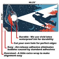 UFO and Big Foot - Cornhole Board Wrap - Set of 2
