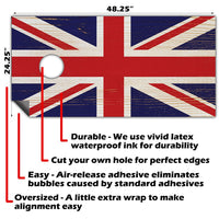 British Flag - Cornhole Board Wrap - Set of 2