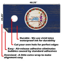 Virginia State - Cornhole Board Wrap - Set of 2