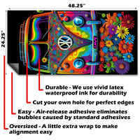 Hippie Van Colorful - Cornhole Board Wrap - Set of 2