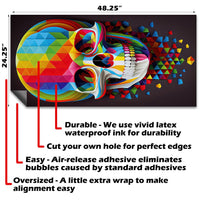 Rainbow Skulls - Cornhole Board Wrap - Set of 2