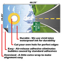 Scenic Road Mountain View - Cornhole Board Wrap - Set of 2