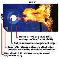 Campfire by the Lake - Cornhole Board Wrap - Set of 2