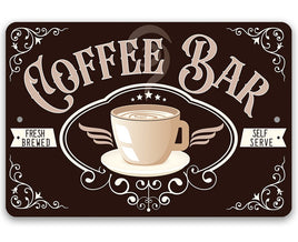 Coffee Bar Fresh Brewed - Metal Sign