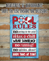 Pool Rules - Metal Sign